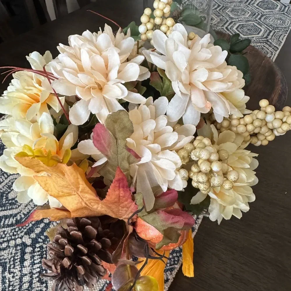 Fall Autumn Floral Potted Arrangement Decor